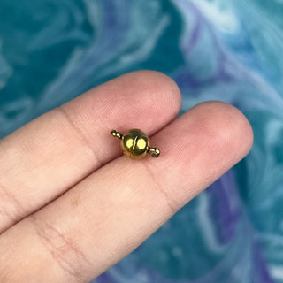 6mm Round Magnetic Clasp - Gold over Stainless Steel