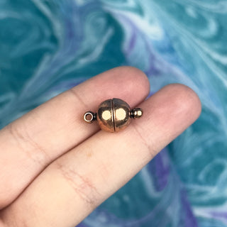 10mm Round Magnetic Clasp - Antique Copper