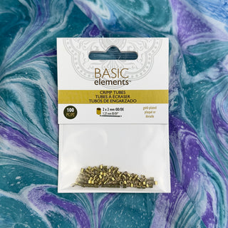 2x2mm Crimp Tube - 100 Pack - Gold