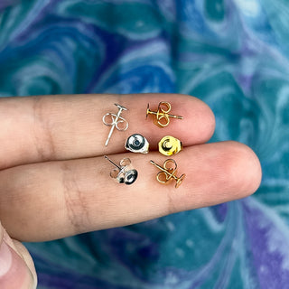 4mm Flat Pad Post w/ Backs - 4 Pack - Multiple Colors