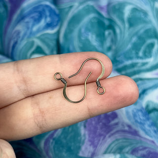 22ga Coil French Ear Wire - 4 Pack - Antique Brass