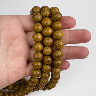11mm Nangka Wood (Pale) Round 15.5in Strand