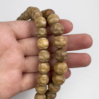 11.5mm Rosewood Carved Round 15.5in Strand