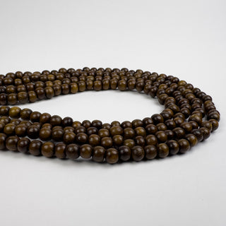5.5mm Madres de Cacao Wood Beads 15.5in Strand