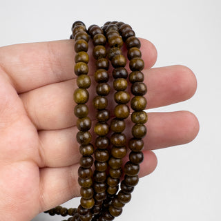 5.5mm Madres de Cacao Wood Beads 15.5in Strand