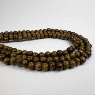 8-9mm Madres de Cacao Wood Beads 15.5in Strand