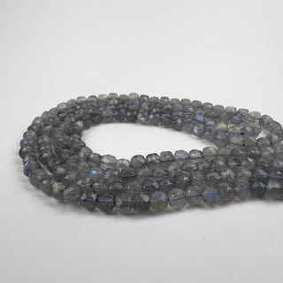 Labradorite 4mm Faceted Cube 15.5in Strand