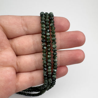 Seraphinite 4mm Faceted Rondelle 15.5in Strand