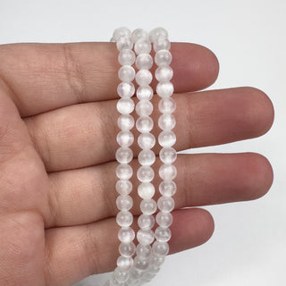Selenite 4.5mm Round 15.5in Strand