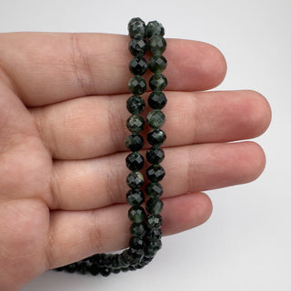 Seraphinite 5mm Faceted Round 15.5in Strand
