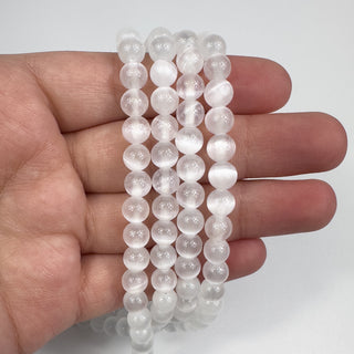 Selenite 6.5mm Round 15.5in Strand