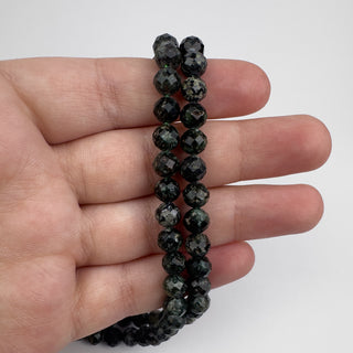 Seraphinite 6.5mm Faceted Round 15.5in Strand