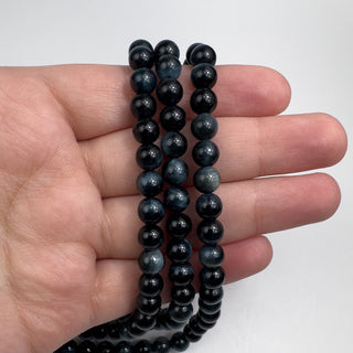 Tiger's Eye Blue 6.5mm Round 15in Strand