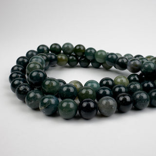 Moss Agate 8.5mm Round 15.5in Strand