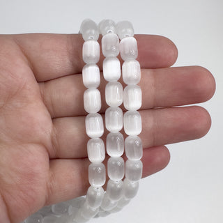 Selenite 6.5x9mm Barrel 15in Strand