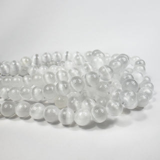 Selenite 8.5mm Round 15.5in Strand