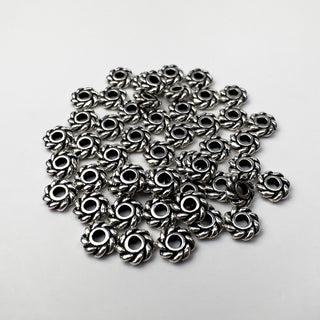 4mm Twist Spacer - 50 Pack - Antique Silver