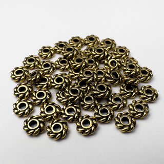 4mm Twist Spacer - 50 Pack - Antique Gold