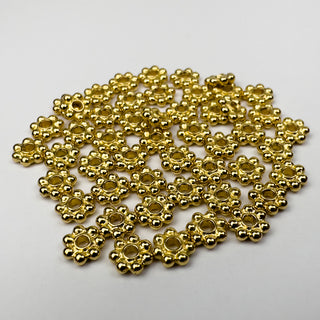5mm Beaded Spacer - 50 Pack - Bright Gold