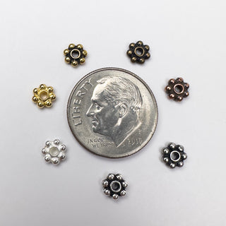 5mm Beaded Spacer - 50 Pack - Multiple Colors