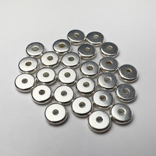 6mm Disk Spacer - 25 Pack - Bright Silver