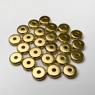 6mm Disk Spacer - 25 Pack - Bright Gold