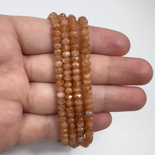 Sunstone 4mm Faceted Rondelle 15.5in Strand