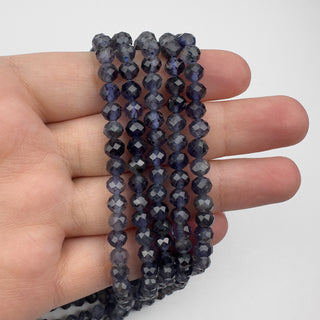 Iolite 5mm Faceted Round 15.5in Strand