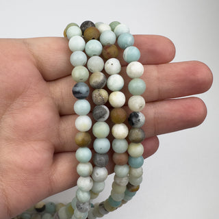 Amazonite 6.5-7mm Matte Round 15.5in Strand