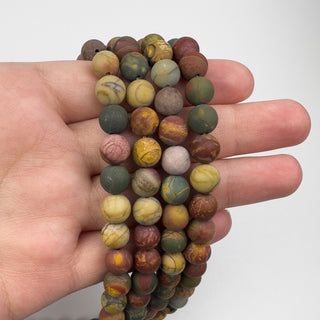Jasper Red Creek 8mm Matte Round 15.5in Strand