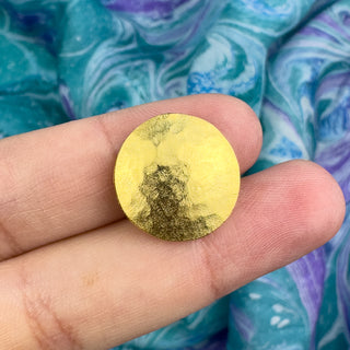 18mm Round Hammered Button Satin Gold