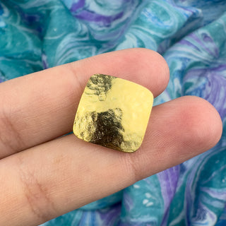 15x15mm Square Hammered Button - Satin Gold