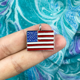 American Flag Enamel Charm Top Loop