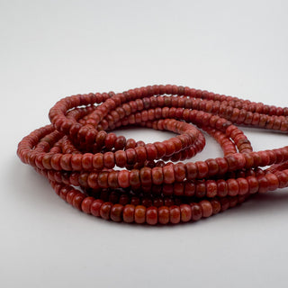 Apple Coral Red 2.5x4mm Rondelle 15in Strand