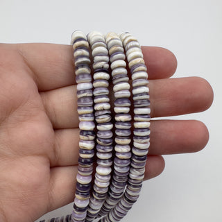 Wampum Shell 6mm Rondelle 15in Strand