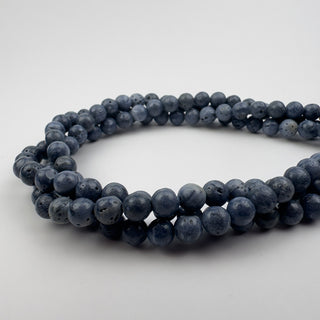 Blue Sponge Coral 6.5mm Round 15in Strand