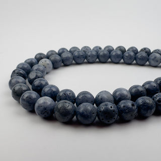 Blue Sponge Coral 8.5mm Round 15in Strand