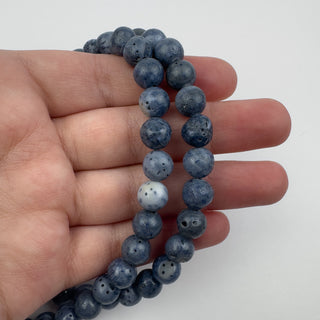 Blue Sponge Coral 8.5mm Round 15in Strand