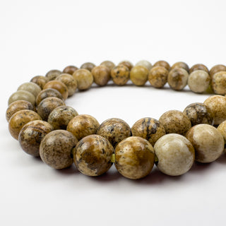 Picture Jasper 8.5mm Large Hole Round 8in Strand