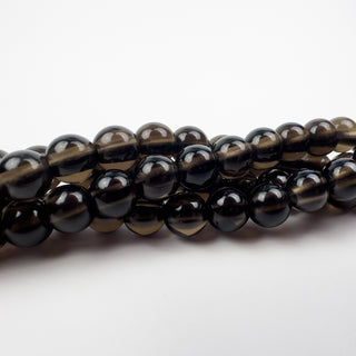 Smoky Quartz 8.5mm Large Hole Round 8in Strand