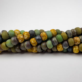 6mm Forrest Floor Mix Czech Glass Beads 2.2mm Hole 21in Strand