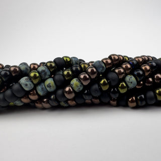 6mm Midnight Bronze Mix Czech Glass Beads 2.2mm Hole 21in Strand