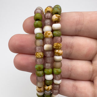 6mm Springtime Field Mix Czech Glass Beads 2.2mm Hole 21in Strand