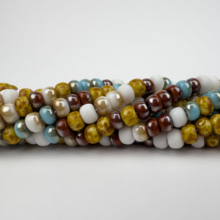 6mm A Day at the Beach Mix Czech Glass Beads 2.2mm Hole 21in Strand