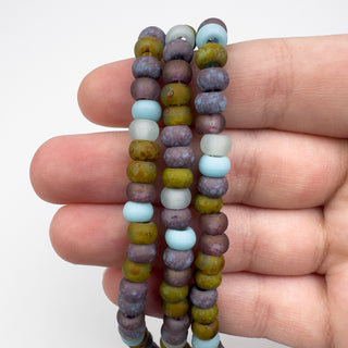 6mm Deep Sea Diver Mix Czech Glass Beads 2.2mm Hole 21in Strand