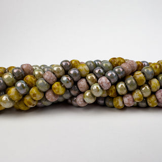 6mm Farmhouse Easter Mix Czech Glass Beads 2.2mm Hole 21in Strand