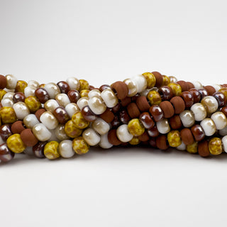 6mm Terracotta Mix Czech Glass Beads 2.2mm Hole 21in Strand