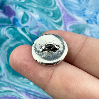 Bamboo Button Tierracast - Antique Silver