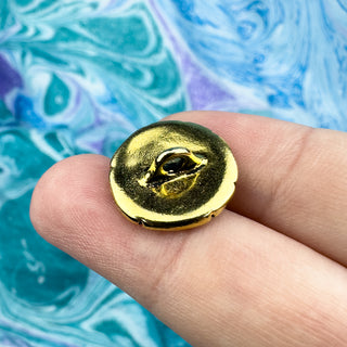 Bamboo Button Tierracast - Antique Gold