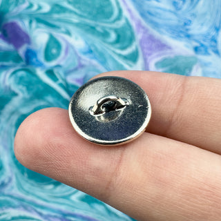 Bird In Tree Button Tierracast - Antique Silver